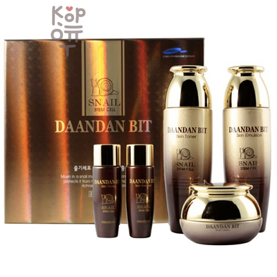 Daandan Bit Snail Stem Cell Premium 3 SET - Комплексный набор со стволовыми клетками и улиточным муцином 150 г +150 г+55 г +50 г