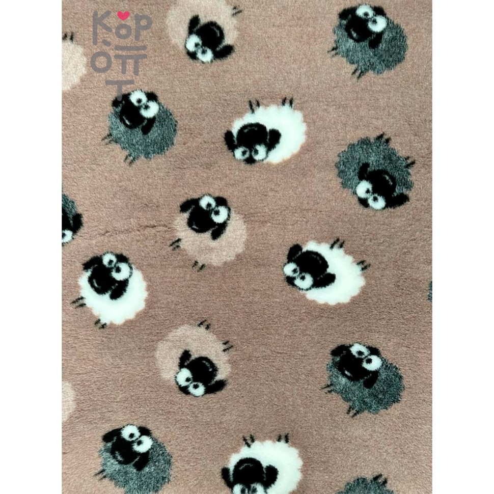 Коврик меховой ProFleece Овечки 1х1,6м беж/черный/белый