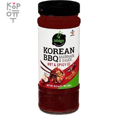CJ Bibigo Korean BBQ Marinade and Sauce Hot and Spicy - Острый и пряный соус для Бульгоги 500гр. — Корейские товары для всей семьи(КорОпт)