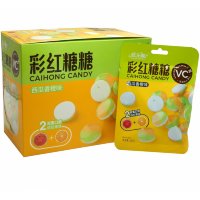 Конфета Холодок Happy Monkey Caihong Candy - Двойной фрукт Арбуз и Апельсин с витамином С