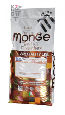 Сухой корм Monge Dog PFB Specialty Monoprotein 25/14 для взрослых собак всех пород с лососем и рисом 15кг.