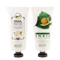 Jigott Real Moisture Hand &Foot Cream Set - Набор крем для рук + крем для ног с Муцином Улитки 2*100мл.