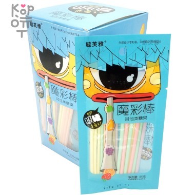 Конфеты Magic Color Stick Candy &quot;Утиные истории&quot; Йогуртовые трубочки с фруктовым вкусом, синяя упаковка — Корейские товары для всей семьи(КорОпт)