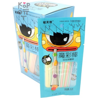 Конфеты Magic Color Stick Candy "Утиные истории" Йогуртовые трубочки с фруктовым вкусом, синяя упаковка