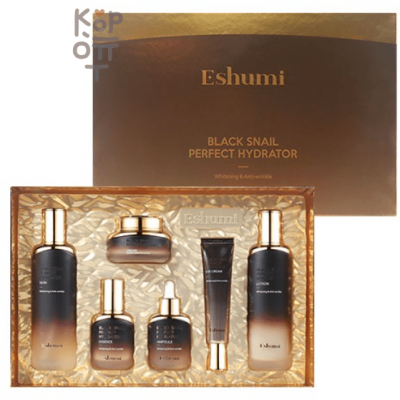 Eshumi Black Snail Perfect Hydrator 6 set - Увлажняющий набор с Муцином Черной Улитки.