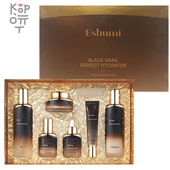 Eshumi Black Snail Perfect Hydrator 6 set - Увлажняющий набор с Муцином Черной Улитки., купить с доставкой на дом фото 1 — Корейские товары для всей семьи(КорОпт)