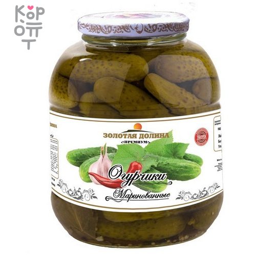 Золотая Долина - Корнишоны маринованные 1500мл.*6шт. , купить с доставкой на дом фото 1 &mdash; Корейские товары для всей семьи(КорОпт)