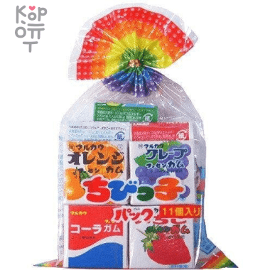 Marukawa Little child pack Fusen gum - Жевательная резинка, Маленькая детская упаковка, Ассорти из 11шт., 58,2гр. &mdash; Корейские товары для всей семьи(КорОпт)