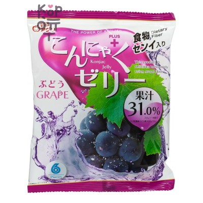 Yukiguni Aguri Konjac Jelly - Желе порционное Конняку 96гр. (16гр.*6шт. ), со вкусои винограда