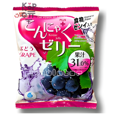 Yukiguni Aguri Konjac Jelly — порционное желе конняку со вкусом винограда, 96 г (16 г × 6 шт.)