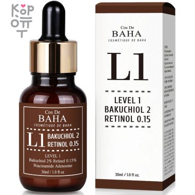 Cos De Baha L1 Bakuchiol &amp; Retinol Serum - Мягкая антивозрастная сыворотка с бакучиолом и ретинолом 30мл.  &mdash; Корейские товары для всей семьи(КорОпт)