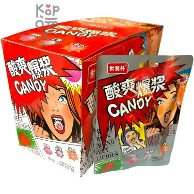 Кислая карамель Oh Boon Sour Candy - Опасная кислота со вкусом Клубники