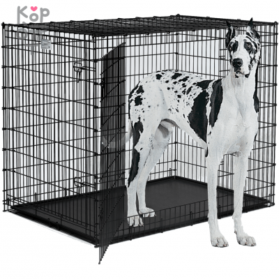 MidWest Solutions - Клетка для собак 137х94х114h см., 2 двери, черная.