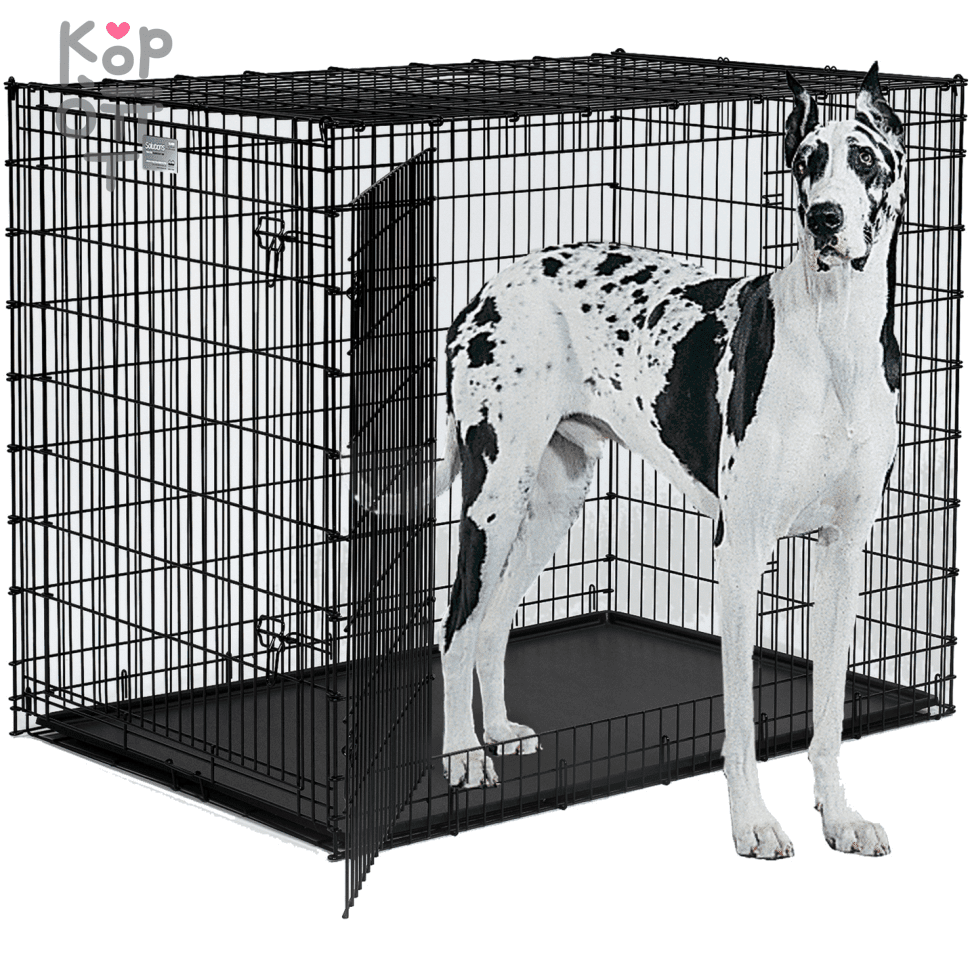 MidWest Solutions - Клетка для собак 137х94х114h см., 2 двери, черная.