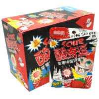 Кислая и освежающая карамель Hong Tai Kee Foods Sour Candy - со вкусом Клубники