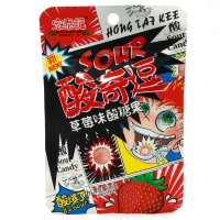 Кислая и освежающая карамель Hong Tai Kee Foods Sour Candy - со вкусом Клубники