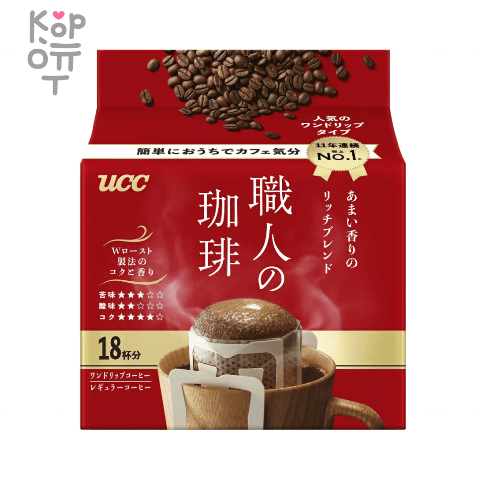 UCC Rich Blend - Кофе Рич Бленд молотый, фильтр-пакет 7гр.*18шт., купить с доставкой на дом фото 1 — Корейские товары для всей семьи(КорОпт)