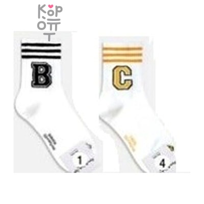Kikiya Socks - женские высокие носки с буквой C, артикул 220441, белый C