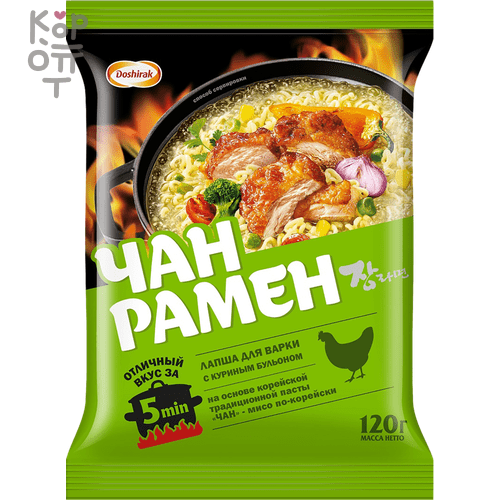 Доширак - Лапша Чан Рамен быстрого приготовления со вкусом курицы , купить с доставкой на дом фото 1 &mdash; Корейские товары для всей семьи(КорОпт)