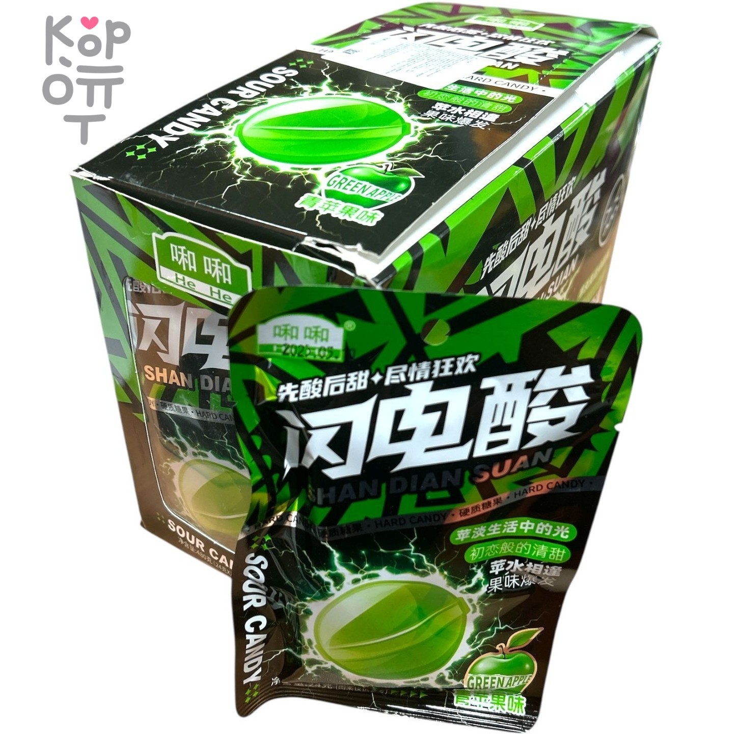 Кислая леденцовая карамель He He Super Sour - Подмигни безвкусной жизни, сладкие как первая любовь, со вкусом Яблока, купить с доставкой на дом фото 1 &mdash; Корейские товары для всей семьи(КорОпт)