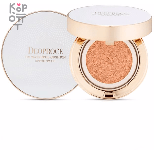 Deoproce UV Waterful Cushion SPF50+ PA+++ - Тональный кушон с SPF 50+ PA+++ 14гр. + запаска 14гр., купить с доставкой на дом фото 1 — Корейские товары для всей семьи(КорОпт)