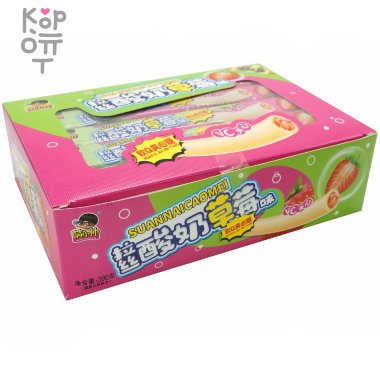 Жевательная конфета тянучка Suan Foods Yogurt Помадка с витамином С и вкусом Клубники — Корейские товары для всей семьи(КорОпт)