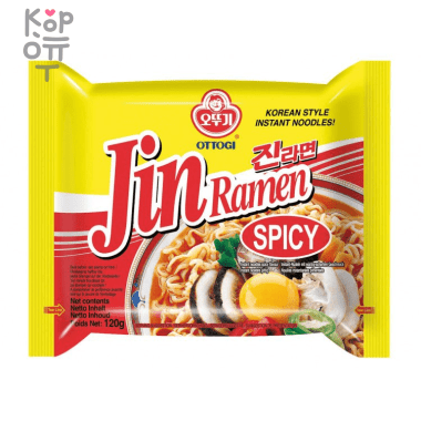 Ottogi Jin Ramen (Hot) - Лапша со вкусом грибов 120гр. — Корейские товары для всей семьи(КорОпт)