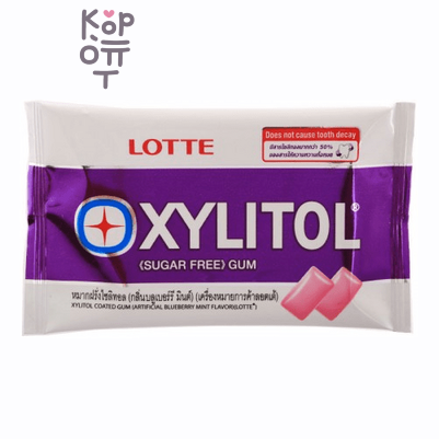 Резинка жевательная с голубикой и мятой Xylitol Blueberry Mint Lotte, 11,6гр. в блистере 10шт