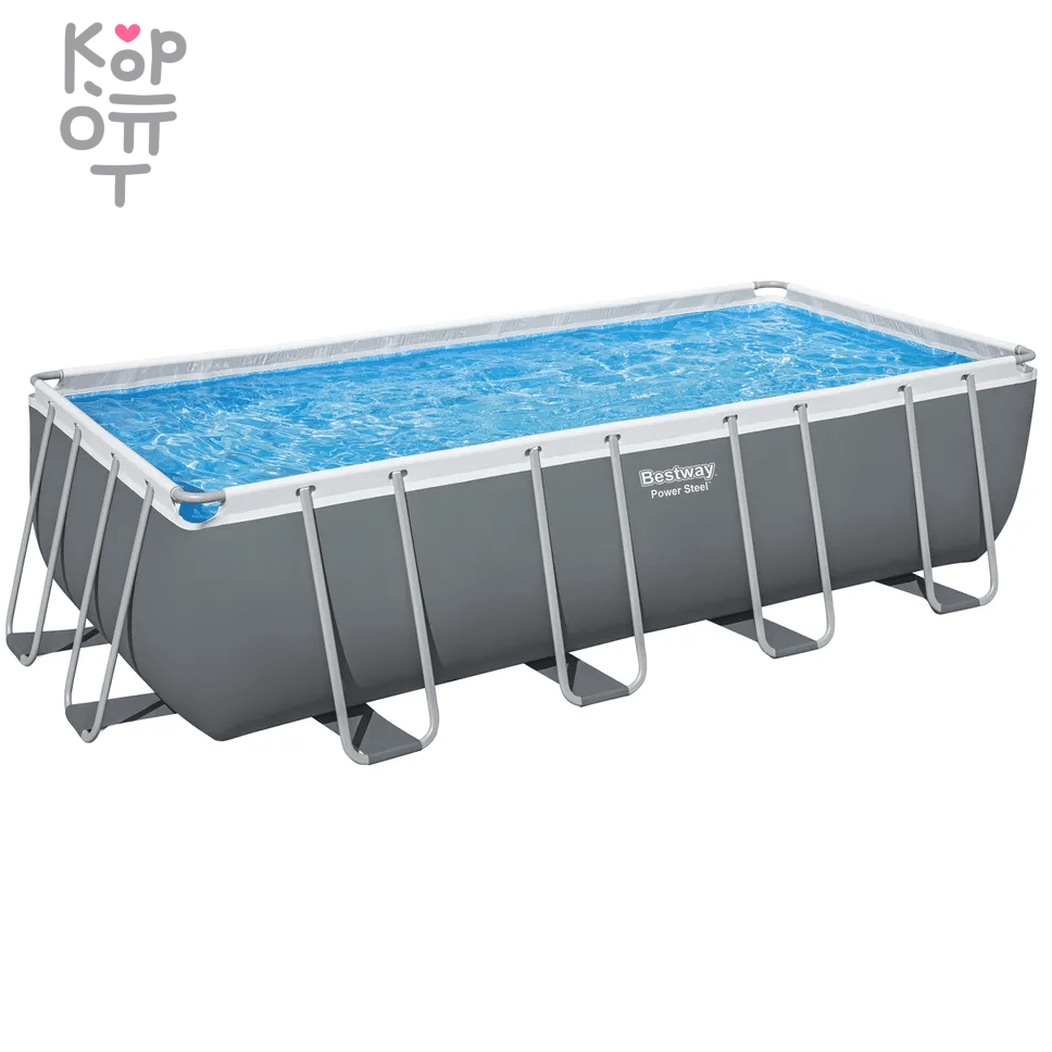 Каркасный прямоугольный бассейн Bestway Power Steel Frame Pool модель 5619Q, 549*274*132см(16477л.), фильтрующий насос, тент, лестница в комплекте, купить с доставкой на дом фото 1 — Корейские товары для всей семьи(КорОпт)