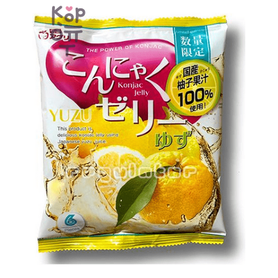 Yukiguni Aguri Konjac Jelly - Желе порционное Конняку 96гр. (16гр.*6шт. ), со вкусом юдзу