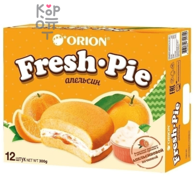 Orion Choco Pie Fresh Pie - Чоко пай Орион Фреш Пай Апельсин 360гр.*8уп. (в коробке)