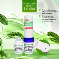 Green Herb Brand Inhaler 2 in 1 - Ингалятор с аппликатором 2 в 1 с Эфирными Маслами 2мл. 