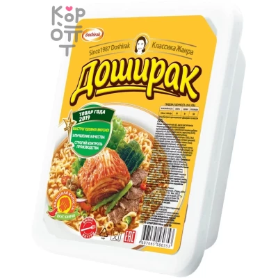 Доширак - Лапша быстрого приготовления со вкусом кимчи 90 г, Коробка 24 шт.