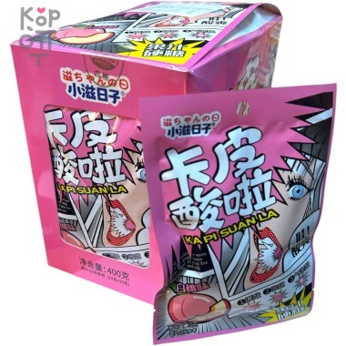 Кислая карамель Kapi Suan Sour Candy - Кислый взрыв со вкусом белого Персика — Корейские товары для всей семьи(КорОпт)
