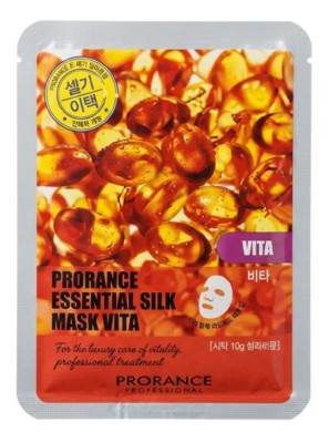 Mask Silk Essential Vita — Маска для лица шелковая отбеливающая с витамином, 25 мл