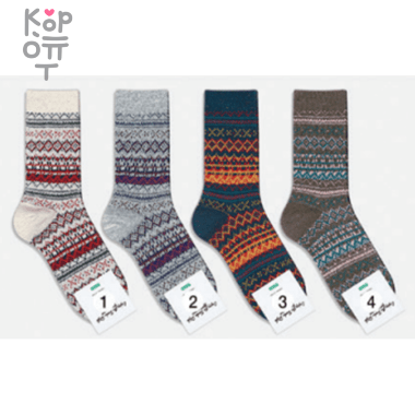 Носочки теплые тонкие из комбинированного хлопка, Размер 36-40 — Корейские товары для всей семьи(КорОпт)