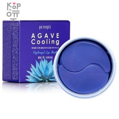 Petitfee Agave Cooling Hydrogel Eye Mask - Гидрогелевые патчи, Успокаивающее охлаждение с экстрактом агавы и черники! 60шт. — Корейские товары для всей семьи(КорОпт)