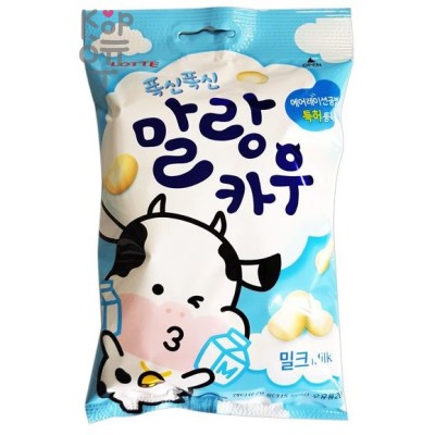 LOTTE Malang Cow Bottle Milk - Мягкая молочная карамель со вкусом Молока