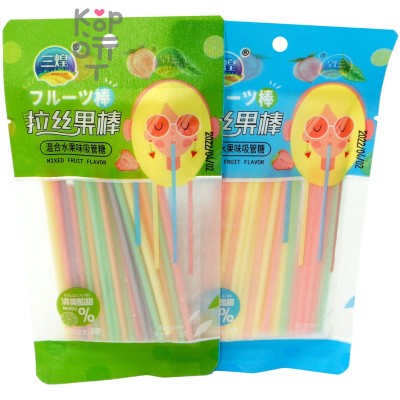 Конфеты Sanhuang Mixed Fruit Flavor Фруктовая трубочки, синяя упаковка(Зеленые и синие пакетики)