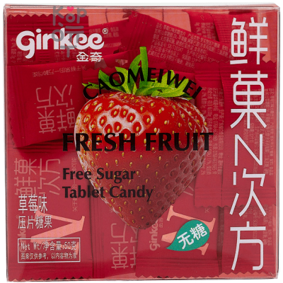 Ginkee Fresh Fruit Tablet Candy - Леденцы освежающие, без сахара 30шт.