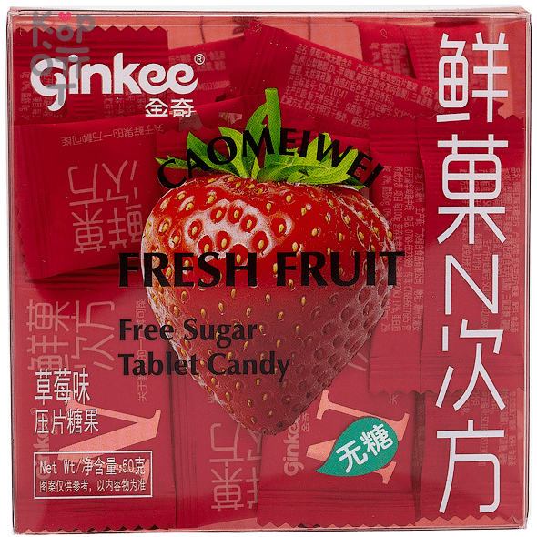 Ginkee Fresh Fruit Tablet Candy - Леденцы освежающие, без сахара 30шт., купить с доставкой на дом фото 1 — Корейские товары для всей семьи(КорОпт)