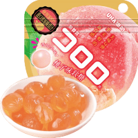 UHA CORORO Fruit Juice Gummy Peach - Жевательные конфеты, в японском стиле, с фруктовым соком и со вкусом белого персика, 52гр.