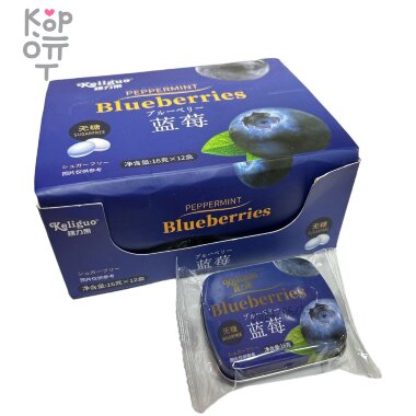 Драже Keliguo Peppermint - Холодок без сахара со вкусом холодящей Черники — Корейские товары для всей семьи(КорОпт)