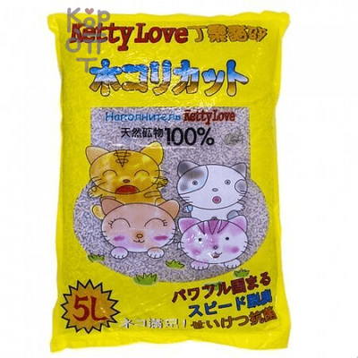 Ketty Love Комкующийся наполнитель для кошачьего туалета, бентонитовый с ароматом лимона, 10 л