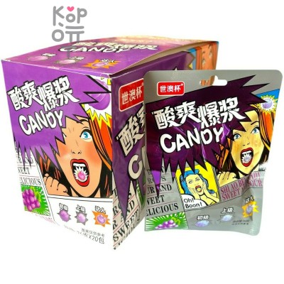 Кислая карамель Oh Boon Sour Candy - Опасная кислота со вкусом Черники