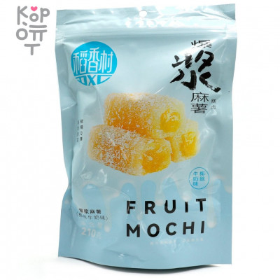 Моти Fruit Popping Mochi в кокосовой стружке и со вкусом кокосового молока, 210гр.
