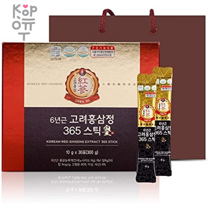 Jungwonsam Korean Red Ginseng Extract 365 Stick - Стик с экстрактом красного корейского Женьшеня, 10гр*30шт., купить с доставкой на дом ​Стик с экстрактом красного корейского женьшеня улучшает мозговую деятельность.