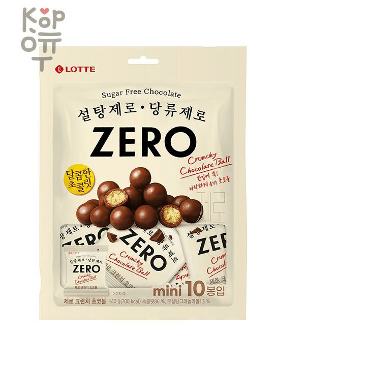 Lotte Crunchy Chocolate Ball Free Sugar - Шоколадное драже без сахара 140гр.