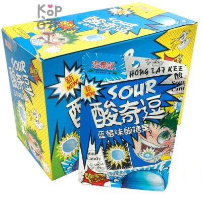 Кислая и освежающая карамель Hong Tai Kee Foods Sour Candy - со вкусом Черники
