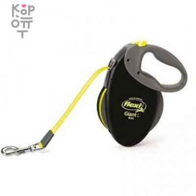 flexi рулетка Giant Neon L (до 50 кг) светоотражающий ремень 8 м